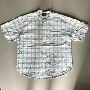 Vintage Bugle Boy Plaid short sleeve 100% cotton button-up shirt | Sz. XL | BX26